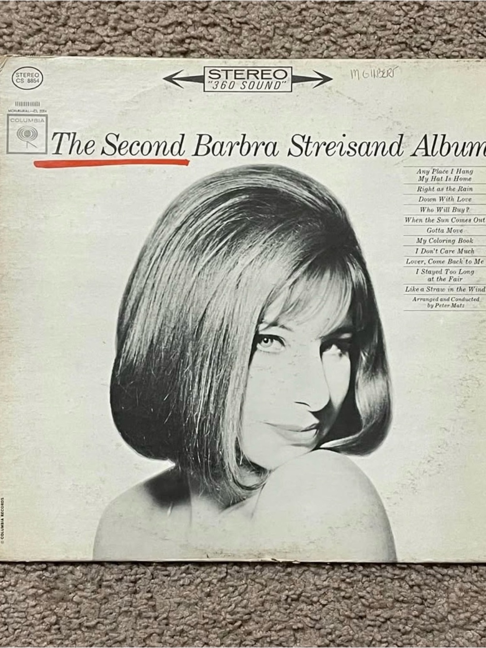 VINTAGE “THE SECOND BARBARA STREISAND” 1963 VINYL RECORD ALBUM